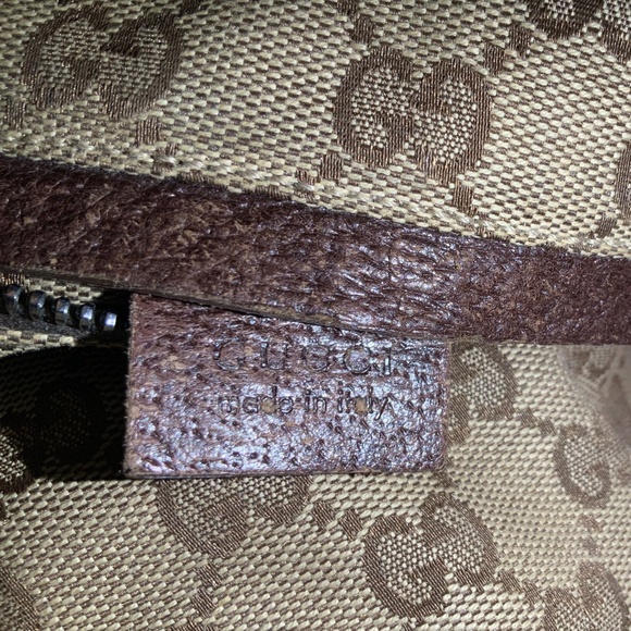 Authentic GUCCI GG Canvas Belt Waist Bag Fanny Pack Red and Green - Picture 16 of 16